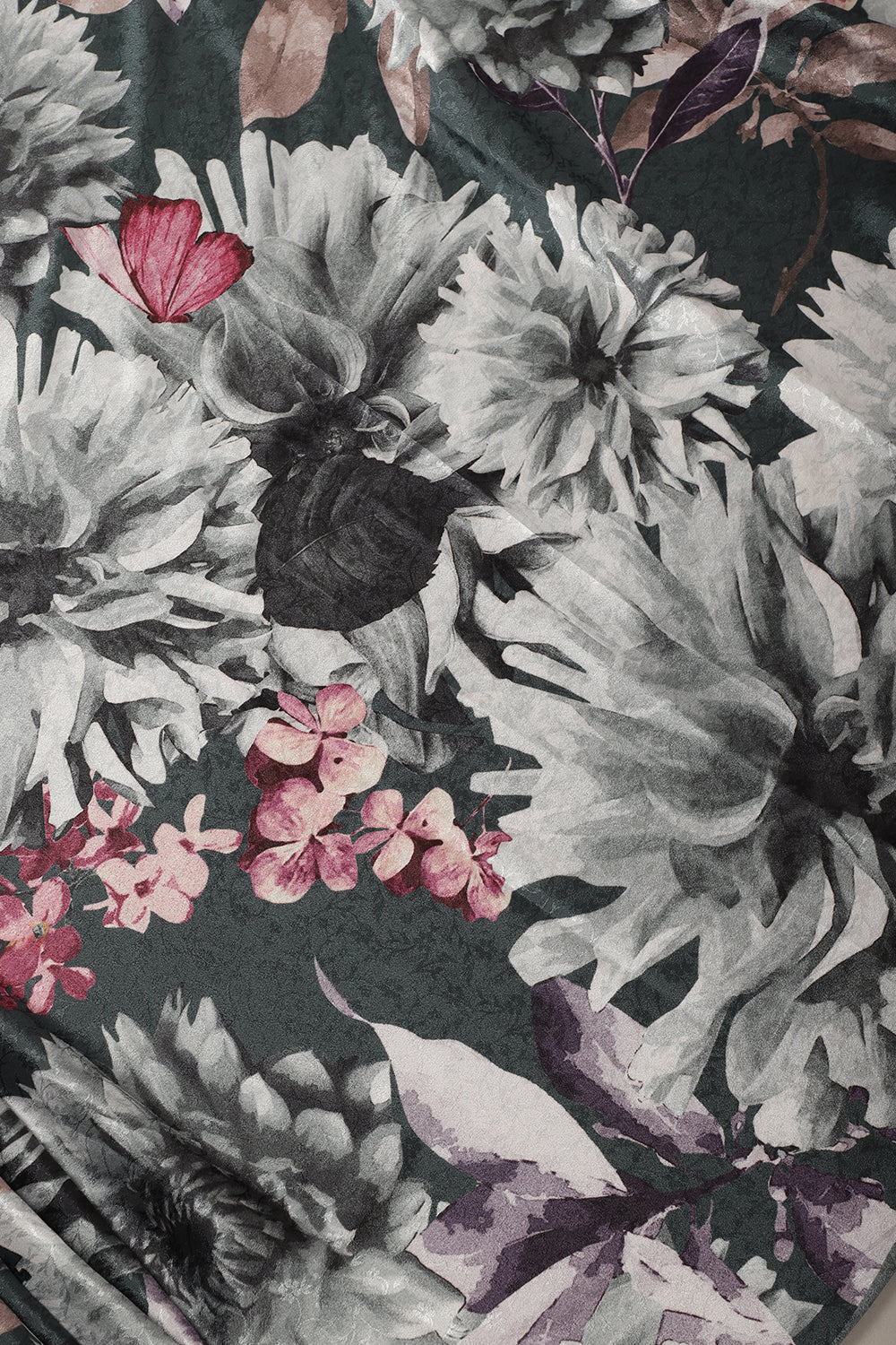 Grey Color Jacquard Silk Printed Saree