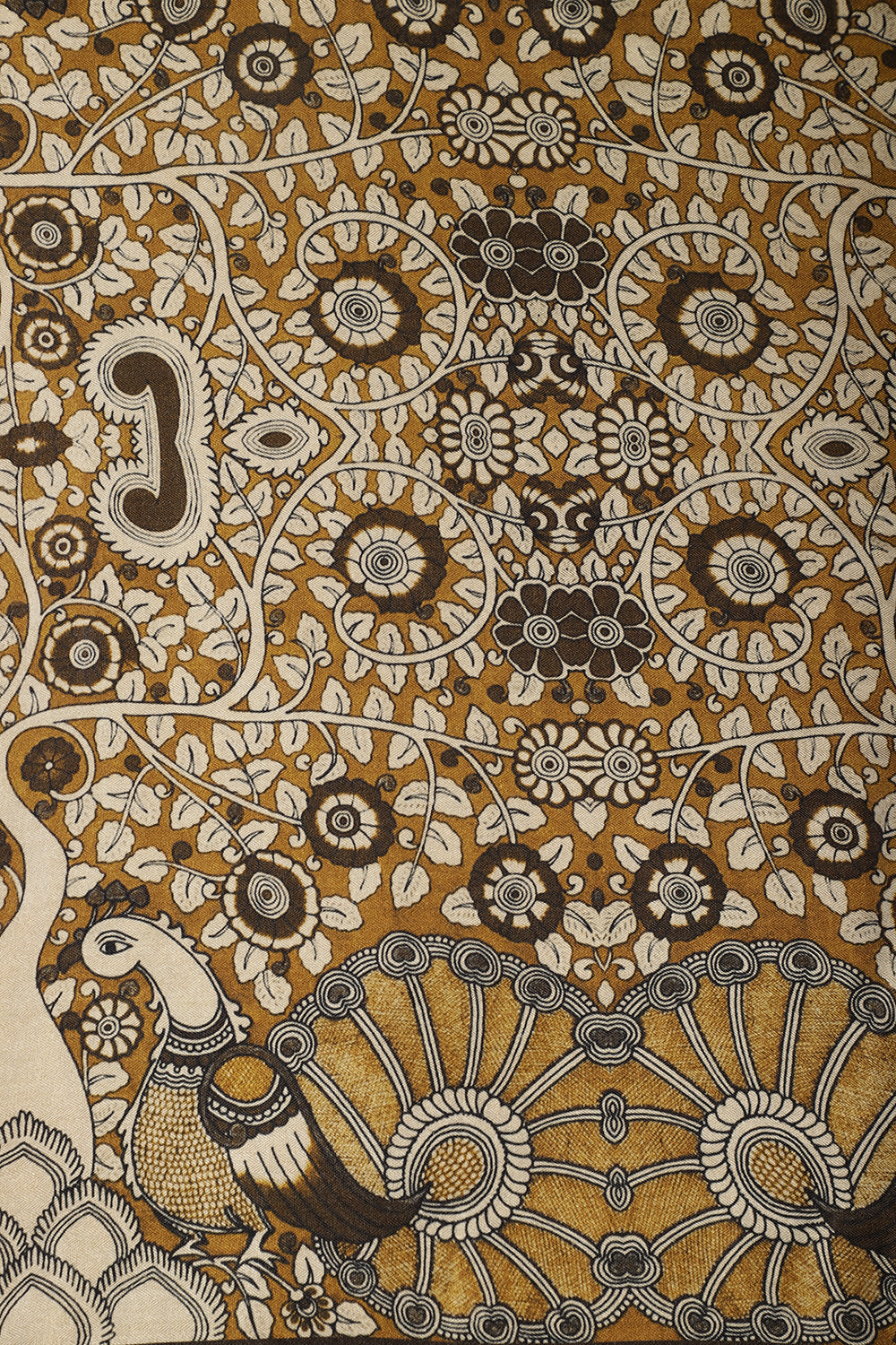 Moss Green Printed Spun Unstitched Suit Fabric