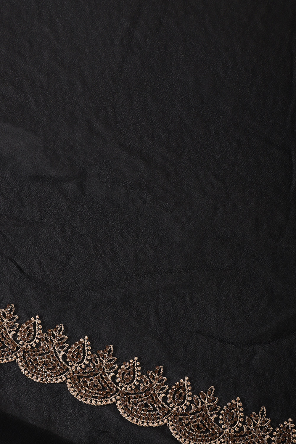 Black Embroidered And Swaroski Work Georgette Saree