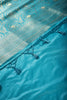 Turquoise Color Mulberry Silk Woven Saree