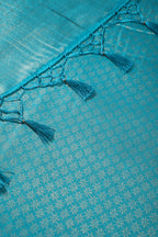 Teal Colour Soft Silk Leheria Zari Woven Saree