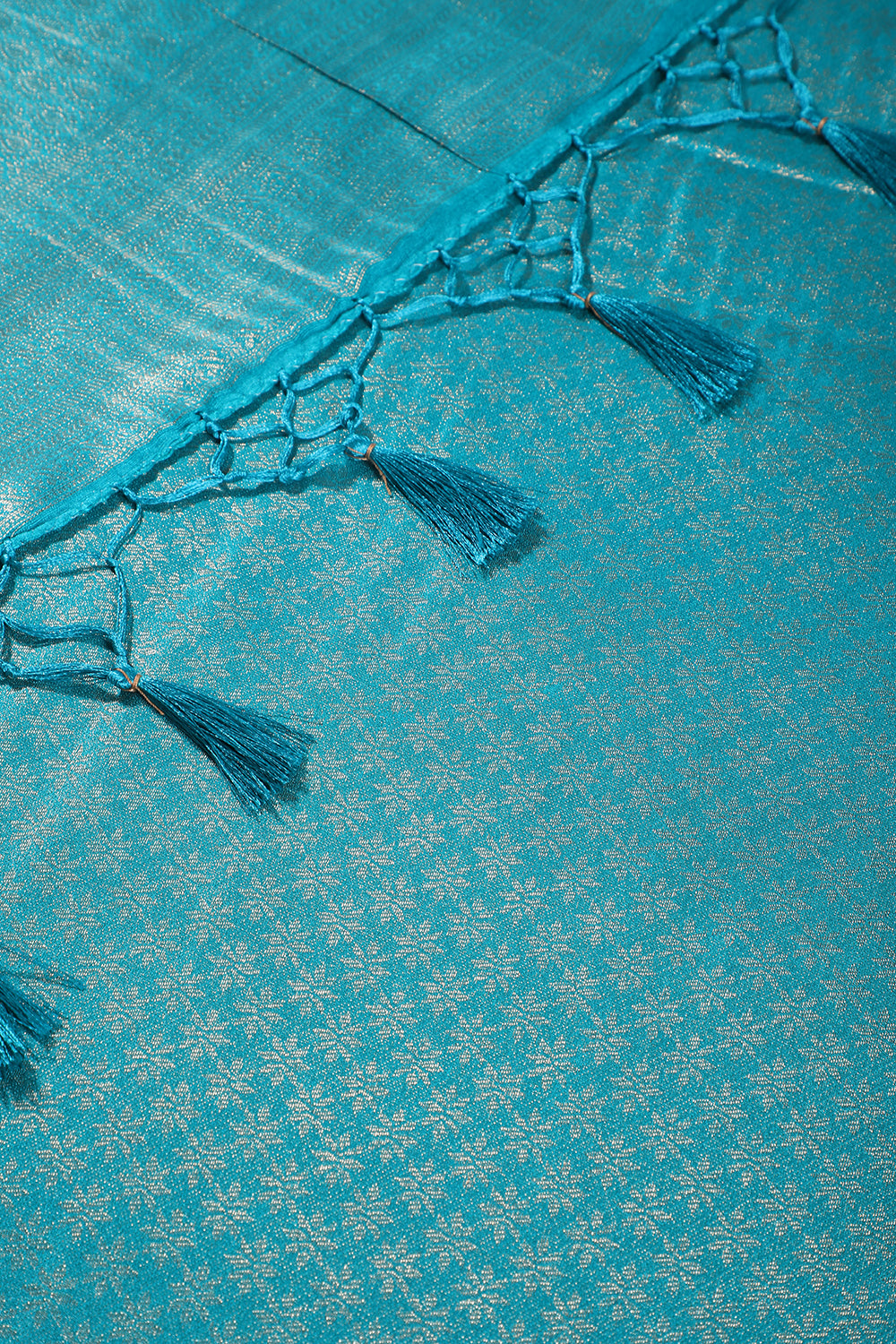 Teal Colour Soft Silk Leheria Zari Woven Saree