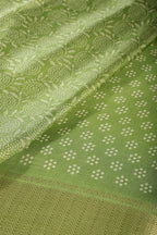 Green Printed & Woven Cotton Silk Saree