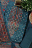 Blue Zari Woven And Printed Silk Unstitched Suit Material