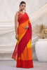 Multi-Colored Georgette Saree With Readymade Blouse