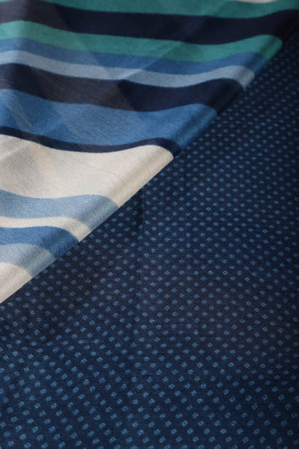 Navy Color Chiffon Printed Saree