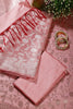 Pink Zari Floral Woven Silk Unstitched Suit Fabric