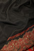 Black Kashmiri-Inspired Floral Printed Crepe Saree