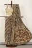 Black Color Pure Crepe Digital & Hand Print Saree with Mirror and Beads Handwork By Tarun Tahiliani Designer Collection