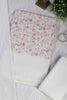 White & Pink Cotton Floral Printed and Resham Embroidered Unstitched Suit Material