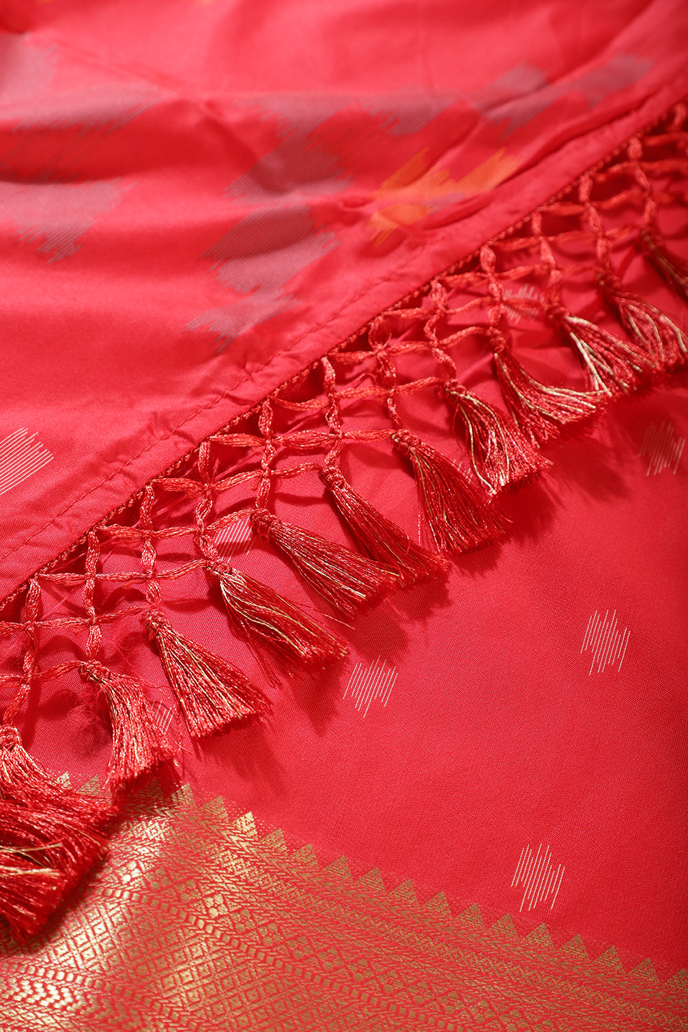 Orange Soft Silk Resham & Zari Woven Saree