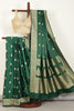 Bottle Green Color South Silk Zari Woven Saree