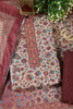 Wine Color Pashmina Floral Printed Unstitched Suit Fabric