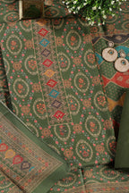 Green Pashmina Digital Printed Unstitched Suit Material