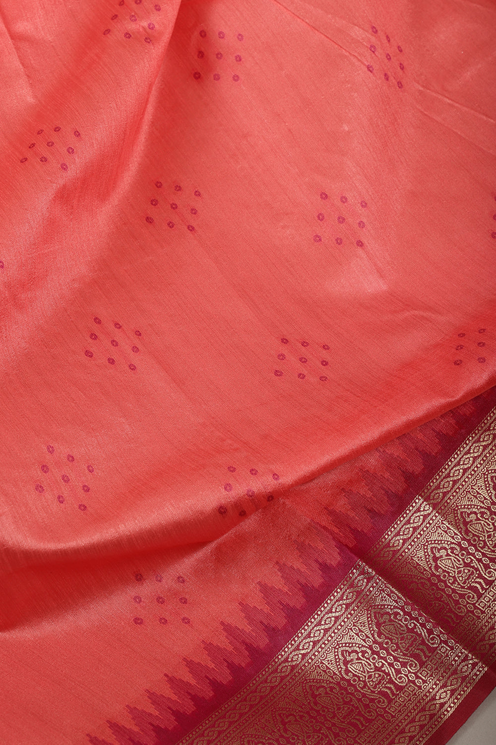 Coral Cotton Silk Zari Woven Saree