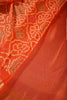 Orange Color Chiffon Bandhani Printed Saree