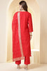 Red Silk Embroidered Suit Set