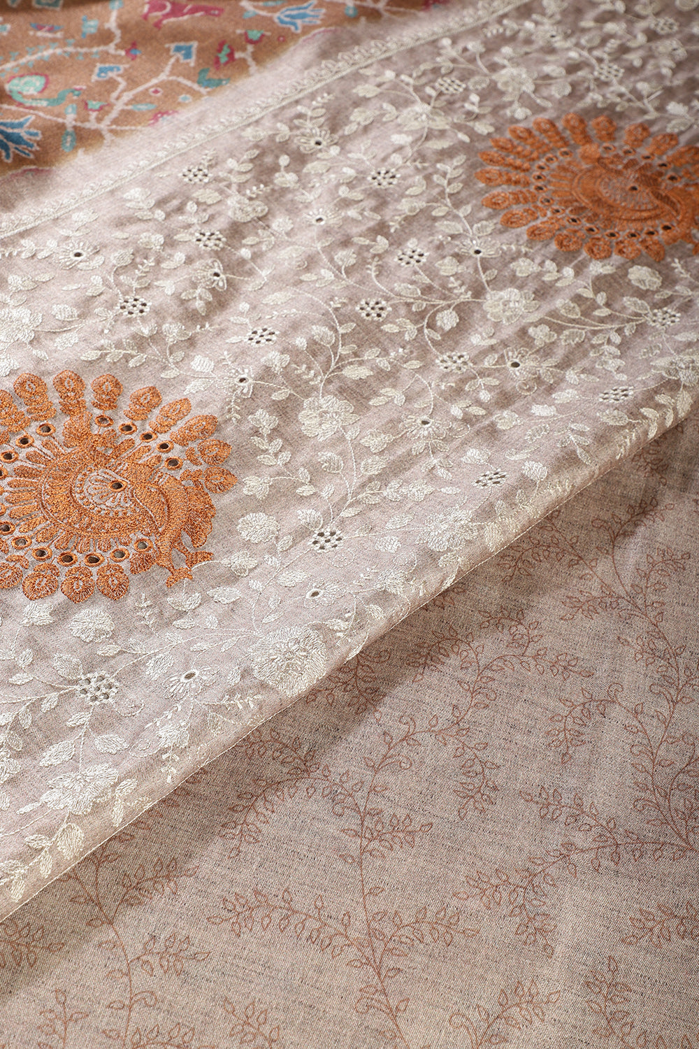 Golden Brown Tussar Silk Printed Saree