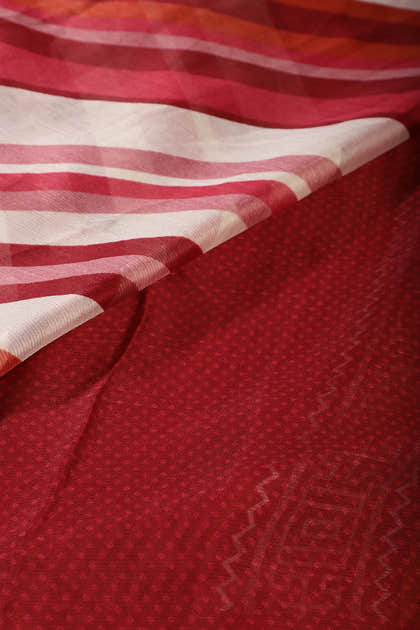 Maroon Color Chiffon Printed Saree