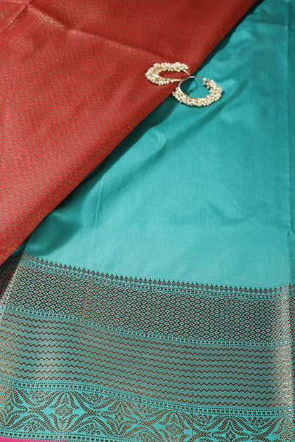 Sea Green Zari Woven Art Silk Saree