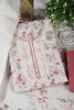 Cream & Light Maroon Chanderi Cotton Floral Printed And Embroidered Unstitched Suit