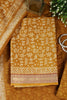 Mustard Warli Print Cotton Unstitched Suit Material