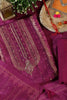 Purple Silk Zari Woven And Bandhani Printed Unstitched Suit Fabric