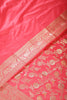 Warm Pink Color Raw Silk Woven Saree