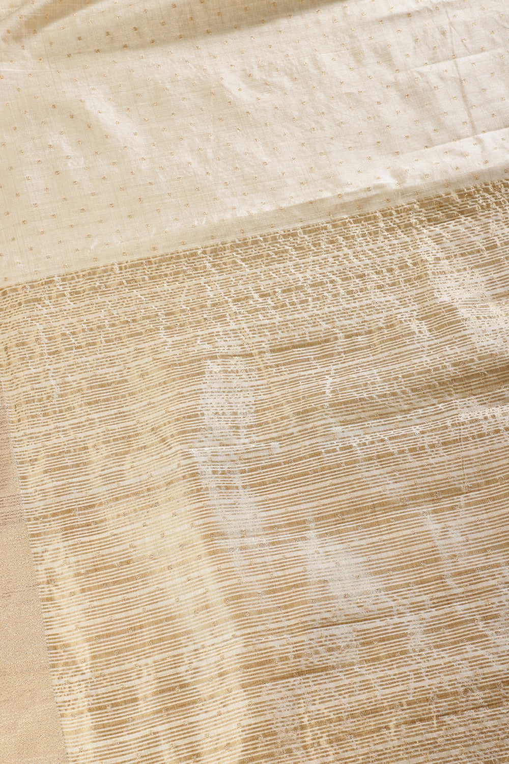 Cream Zari Woven Silk Saree