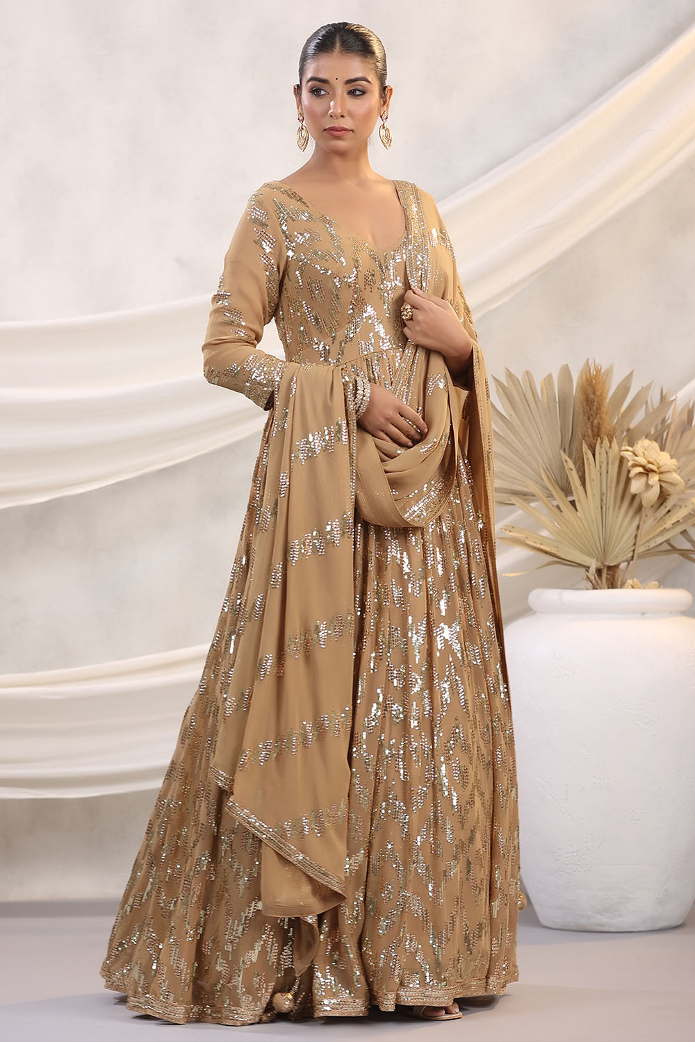 Mihrunisa Evening Dress - Gold-colored - Trendyol