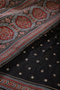 Black Cotton Silk Block Printed Saree