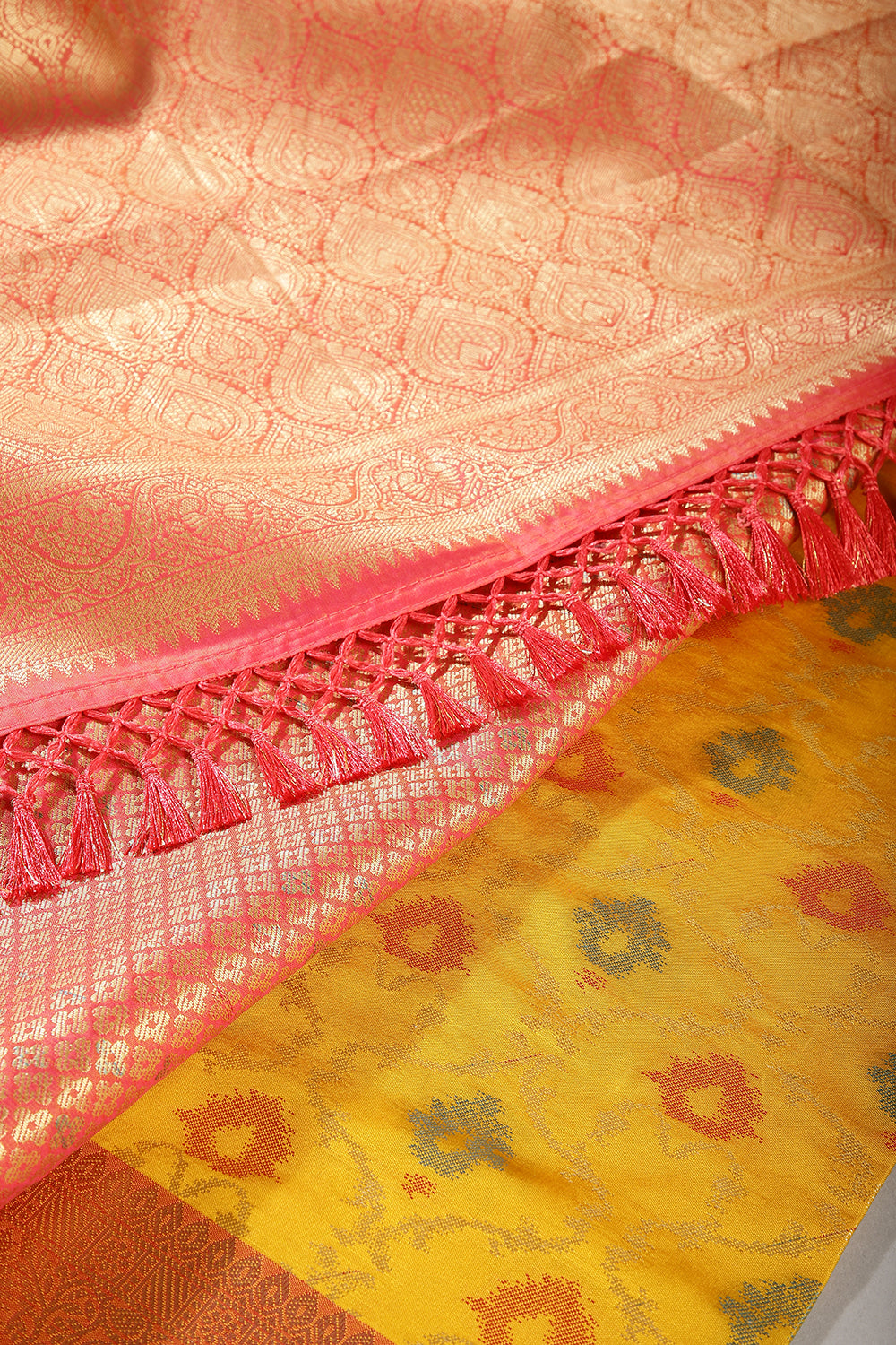 Mustard Color Cotton Silk Woven Saree