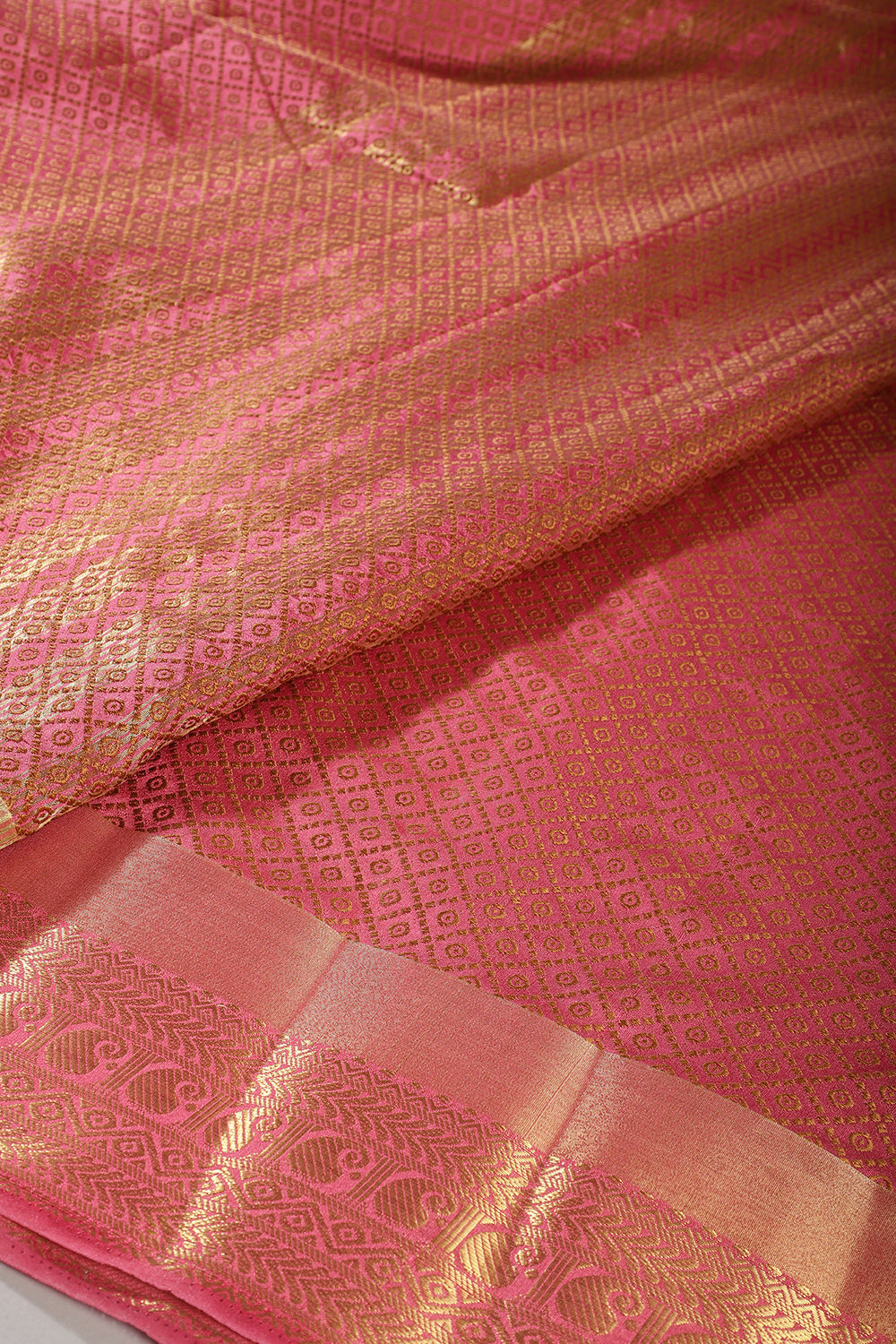 Dark Pink Color Zari & Resham Weaving Silk Saree