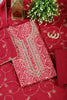 Fuchsia Red Cotton Digital Printed & Neck Embroidered Unstitched Suit