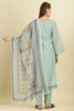 Mint Green Cotton Floral Printed And Neck-EmborideredUnstitched Suit Material