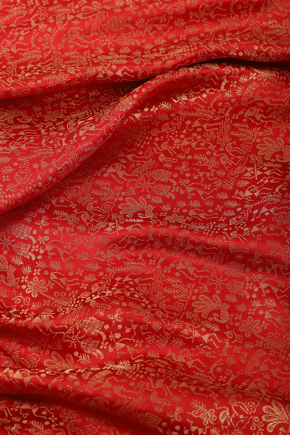Red Zari Woven Soft Silk Saree