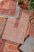 Grey Pashmina Digital Printed Unstitched Suit Fabric