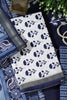 Navy And White Cotton  Zari Border & Floral Block Print Unstitched Suit Material