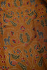 Mustard Kalamkari Printed Cotton Saree