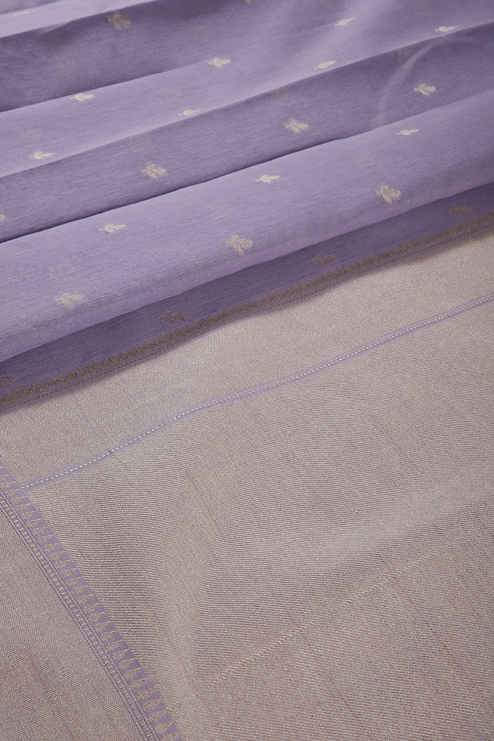 Lavender Color Cotton Woven Saree