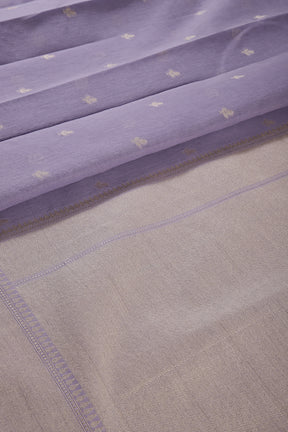 Lavender Color Cotton Woven Saree
