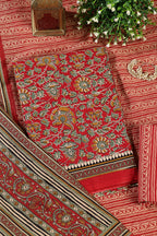 Red Cambric Cotton Unstitched Suit Material