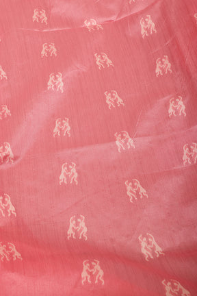 Dusty Pink Chanderi Silk Resham & Zari Woven Saree