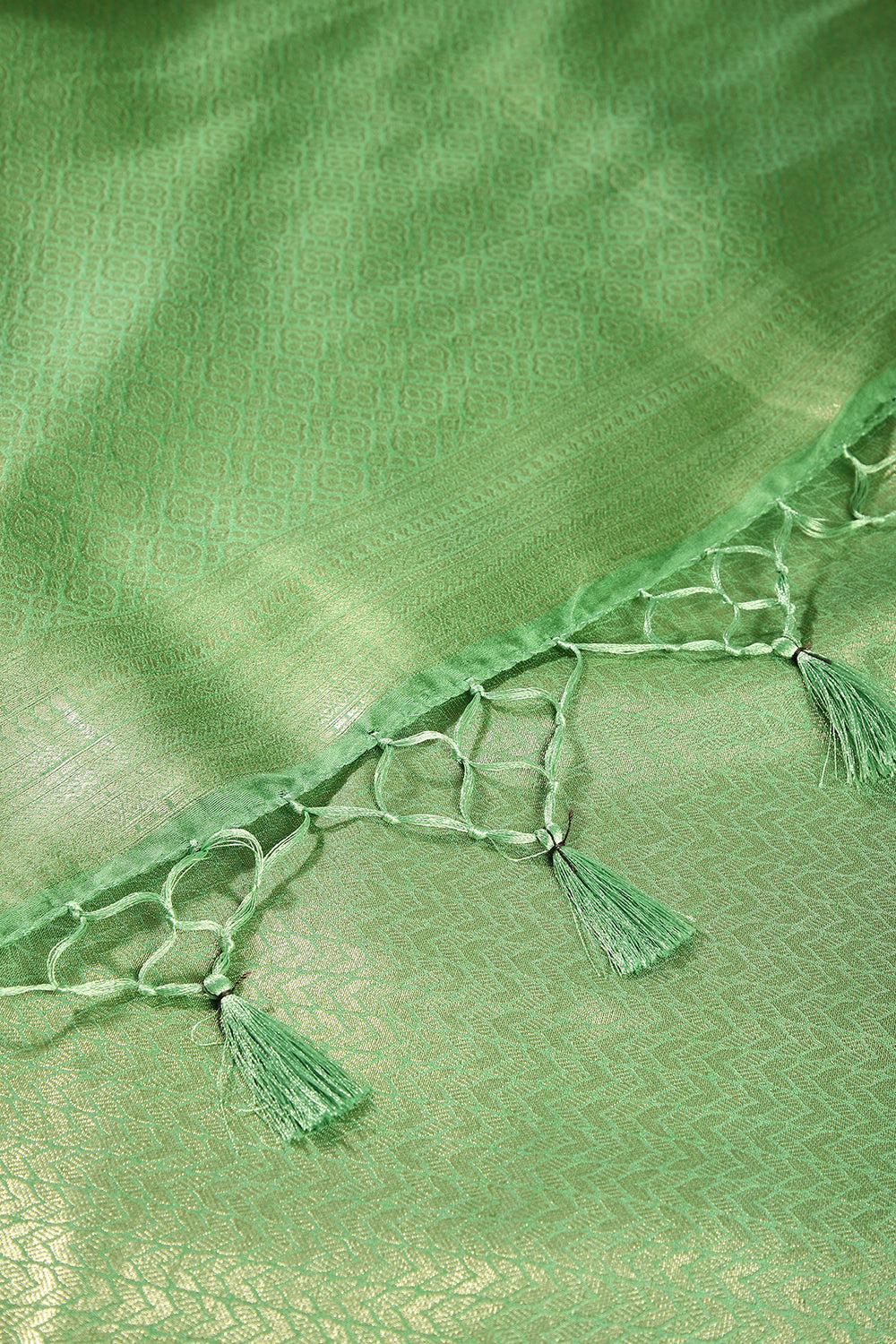 Faded Green Color Zari Woven South Silk Saree