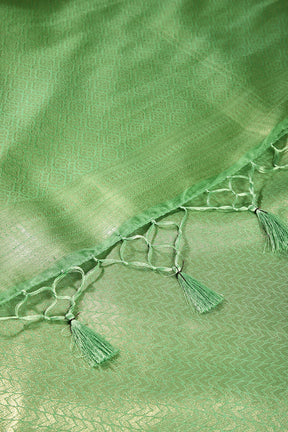 Faded Green Color Zari Woven South Silk Saree