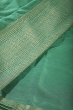 Sea Green Chiffon Zari Border Saree