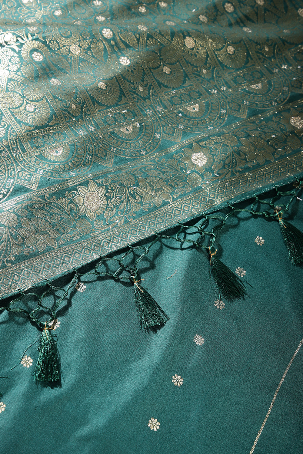 Bottle Green Color Art Silk Zari Woven Saree