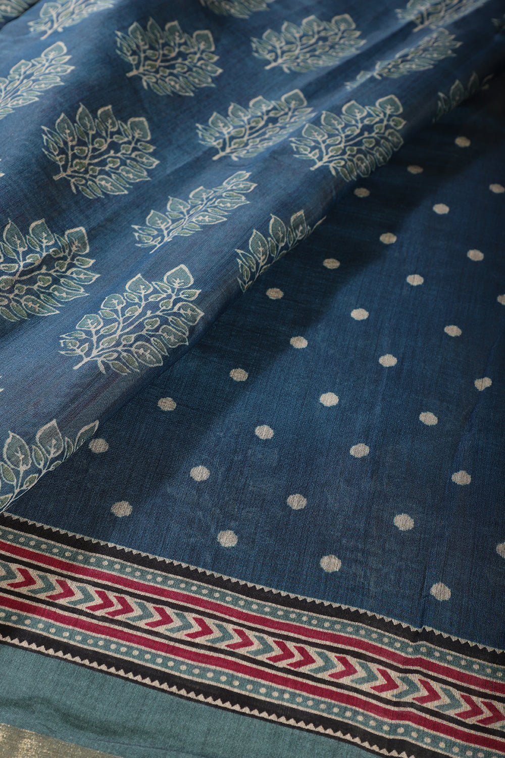 Blue Color Cotton Silk Printed Saree