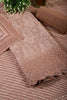 Peach Color Chanderi Cotton Floral Printed Unstitched Suit Material
