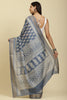 Blue Color Cotton Silk Boota Printed And Zari Woven Saree
